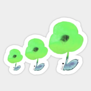 green poppies dance Sticker